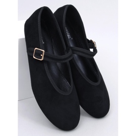 Soltani Schwarze Ballerinas mit Riemen 1