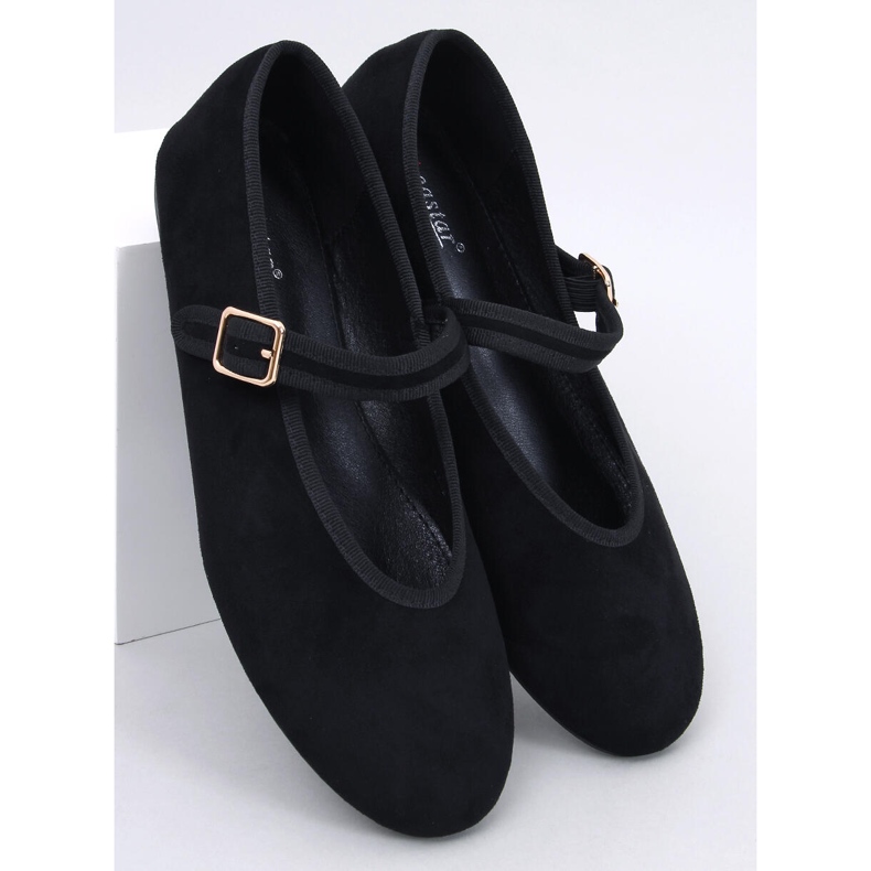 Soltani Schwarze Ballerinas mit Riemen 1