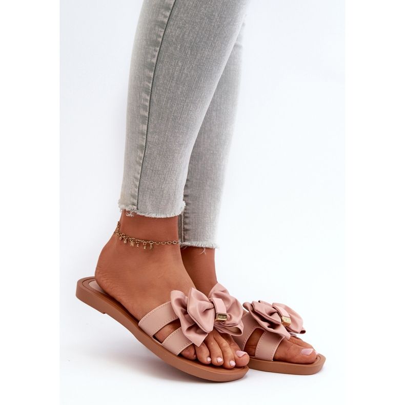Damen-Flip-Flops mit Schleife, Rosa Rivarina 1