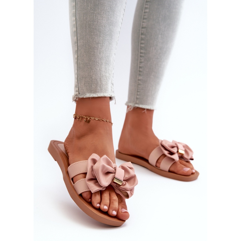 Damen-Flip-Flops mit Schleife, Rosa Rivarina 2