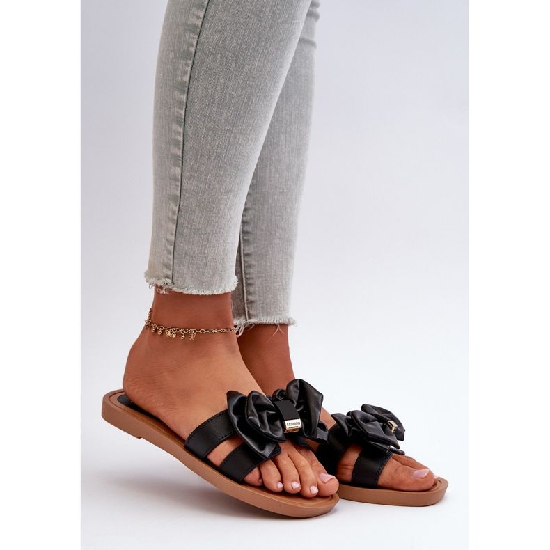 Damen-Flip-Flops mit Schleife in Schwarz von Rivarina 2