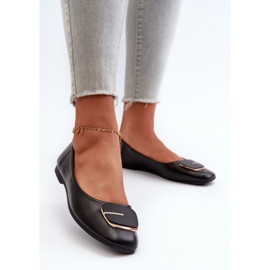 Damen-Ballerinas aus Öko-Leder mit Verzierung in Schwarz von Edoslli 2