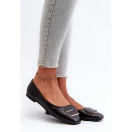 Damen-Ballerinas aus Öko-Leder mit Verzierung in Schwarz von Edoslli 1