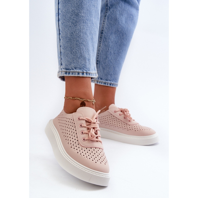 Durchbrochene Sneakers auf der Plattform, Pink Tanvi rosa 2