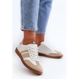 Niedrige Damen-Sneakers aus Öko-Leder Beige Dorvalia 2