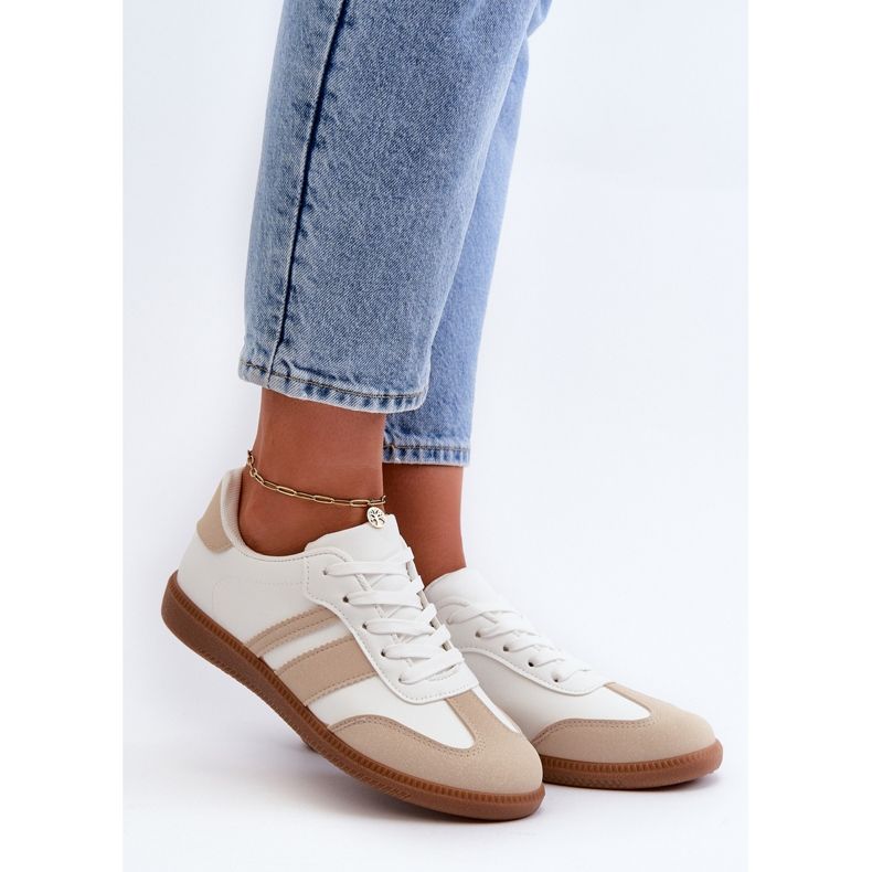 Niedrige Damen-Sneakers aus Öko-Leder Beige Dorvalia 1