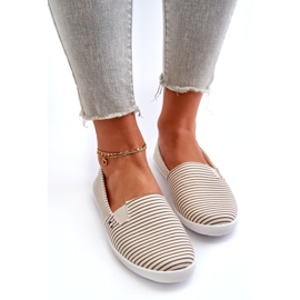 News Beige gestreifte Pazaria-Slip-On-Sneaker für Damen 2