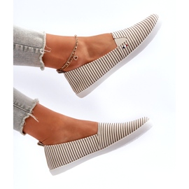 News Beige gestreifte Pazaria-Slip-On-Sneaker für Damen 3