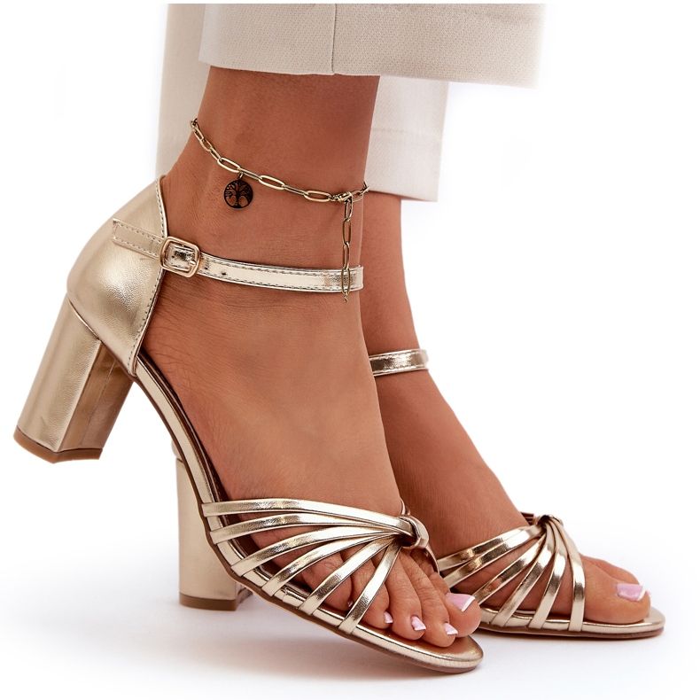 Evento Goldene Pyrrette-Sandalen für Damen mit hohem Absatz 4