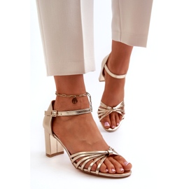 Evento Goldene Pyrrette-Sandalen für Damen mit hohem Absatz 2