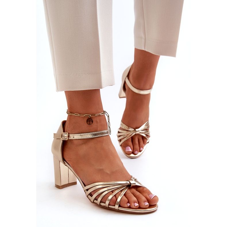 Evento Goldene Pyrrette-Sandalen für Damen mit hohem Absatz 2