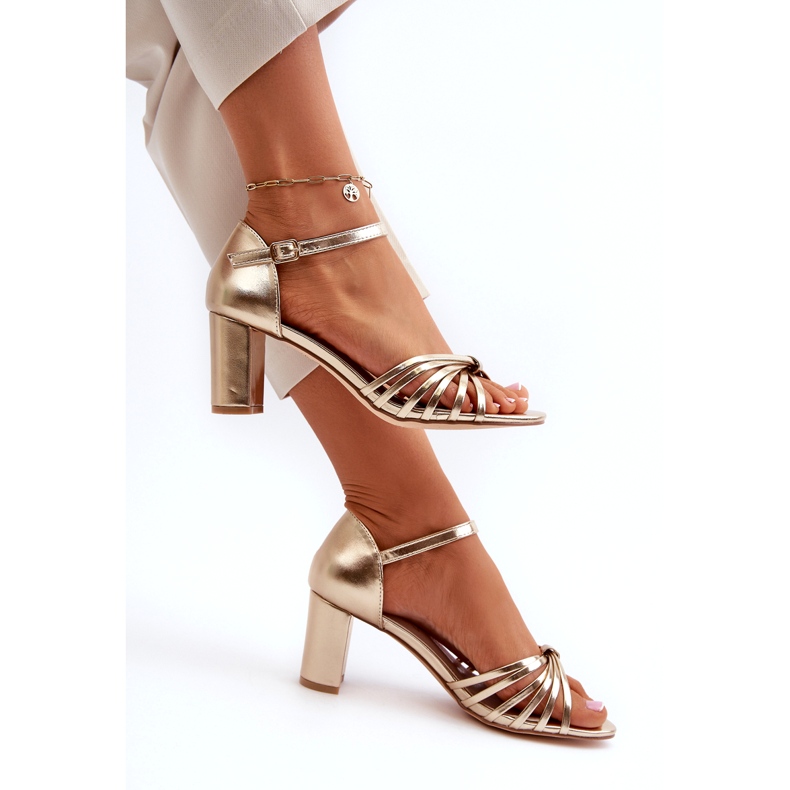 Evento Goldene Pyrrette-Sandalen für Damen mit hohem Absatz 1