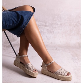 Beigefarbene Martella-Plateausandalen 2