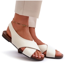 Zazoo 40407 Damen Ledersandalen, Hellbeige 8