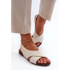Zazoo 40407 Damen Ledersandalen, Hellbeige 4
