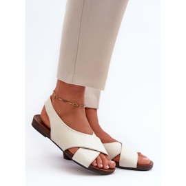 Zazoo 40407 Damen Ledersandalen, Hellbeige 1