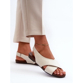 Zazoo 40407 Damen Ledersandalen, Hellbeige 5