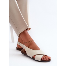 Zazoo 40407 Damen Ledersandalen, Hellbeige 7