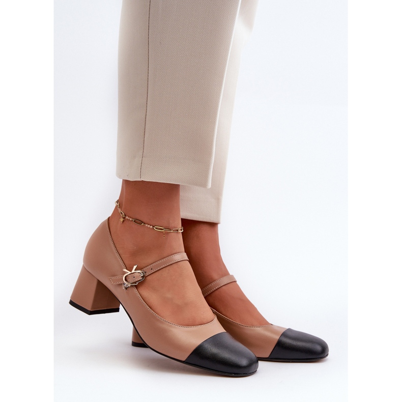 Damen-Lederpumps Laura Messi 2846 Braun 1