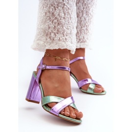 High-Heel-Sandalen aus Öko-Leder, Lila Abilica violett 2