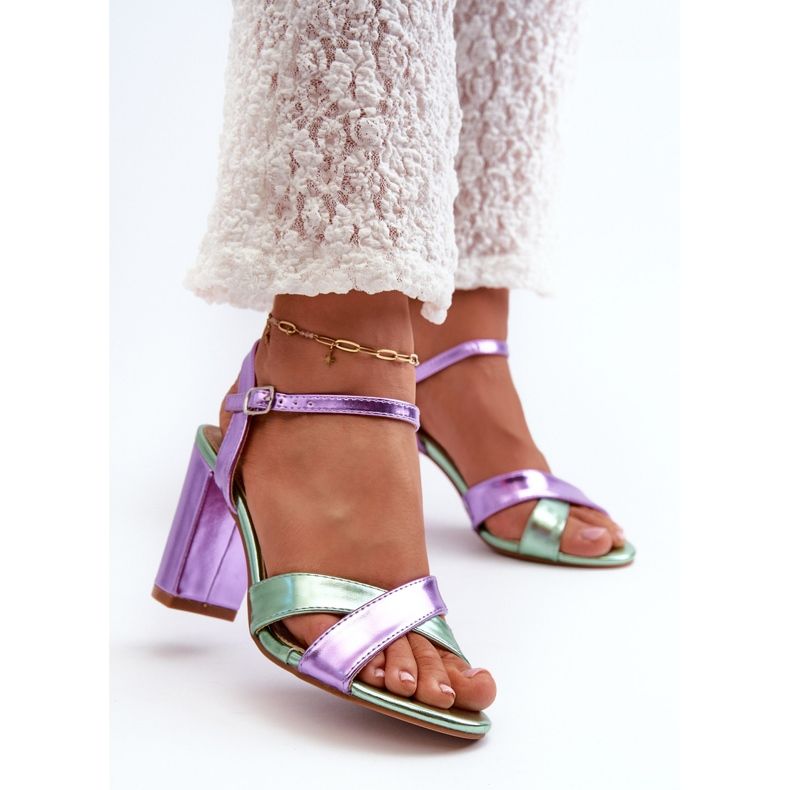 High-Heel-Sandalen aus Öko-Leder, Lila Abilica violett 2