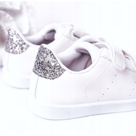 Kinder-Sneaker mit Klettverschluss, weiß und silber 1