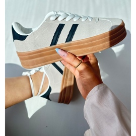 Damen-Plateau-Sneaker in Beige und Schwarz von Egelia 2