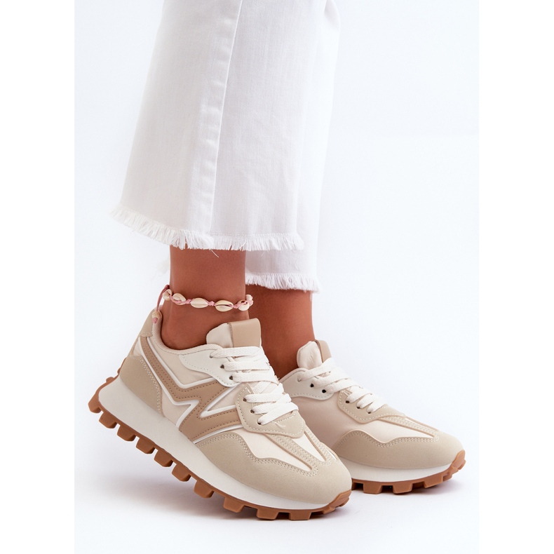 Beige Kalelia Damen-Sportschuhe-Sneaker 1
