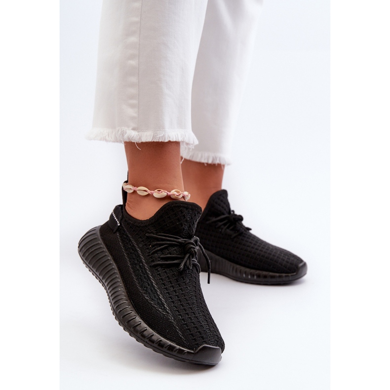 Schwarze Nelmarie Damen-Slip-On-Sportschuhe aus Stoff 2