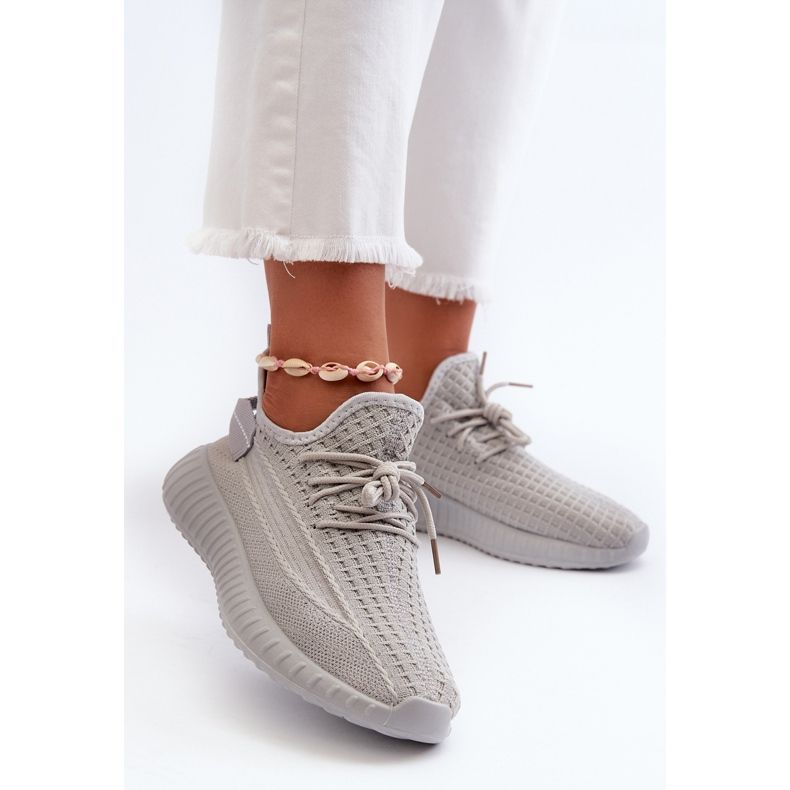 Damen Stoff Slip-On Sportschuhe Grau Nelmarie 2