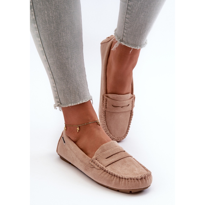Damen-Mokassins aus Öko-Wildleder in Beige von Rerteria 1