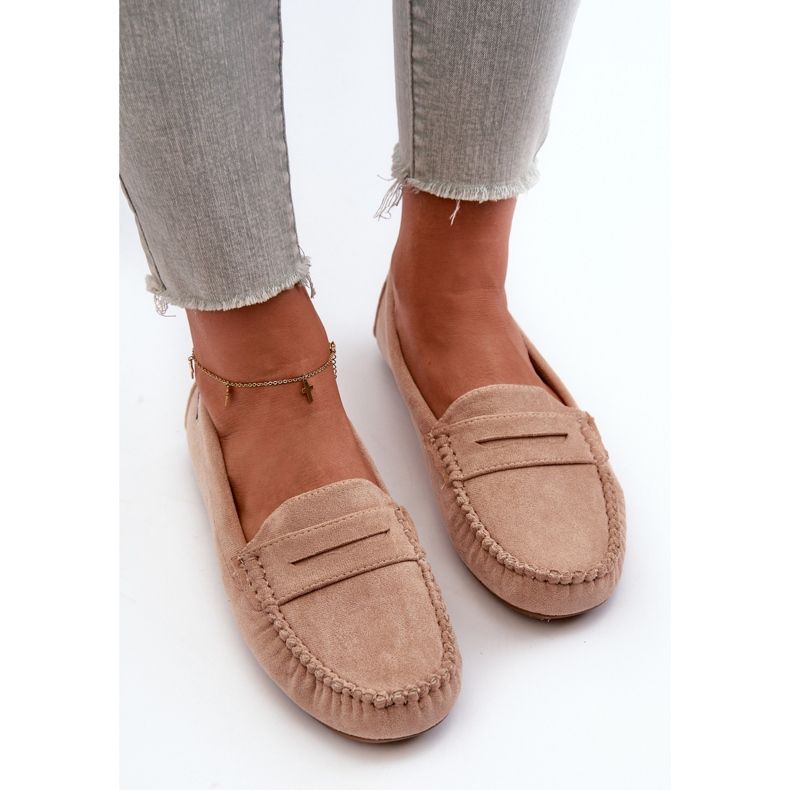 Damen-Mokassins aus Öko-Wildleder in Beige von Rerteria 2