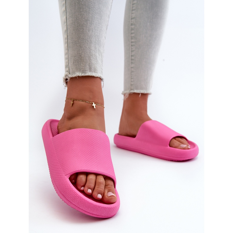 Damen-Flip-Flops aus leichtem Schaumstoff mit dicker Sohle, Rosa Querceria 2