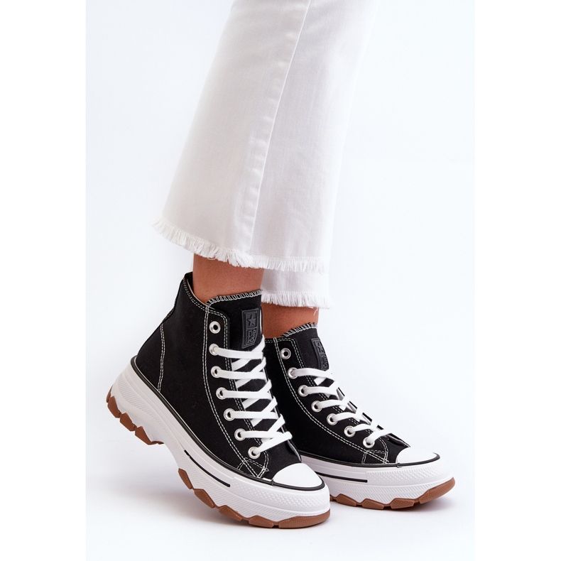 Hohe Plateau-Sneaker für Damen in Schwarz von Valvia 1