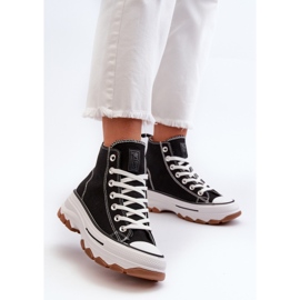 Hohe Plateau-Sneaker für Damen in Schwarz von Valvia 2