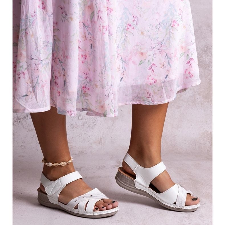 Weiße Nural-Plateausandalen 1