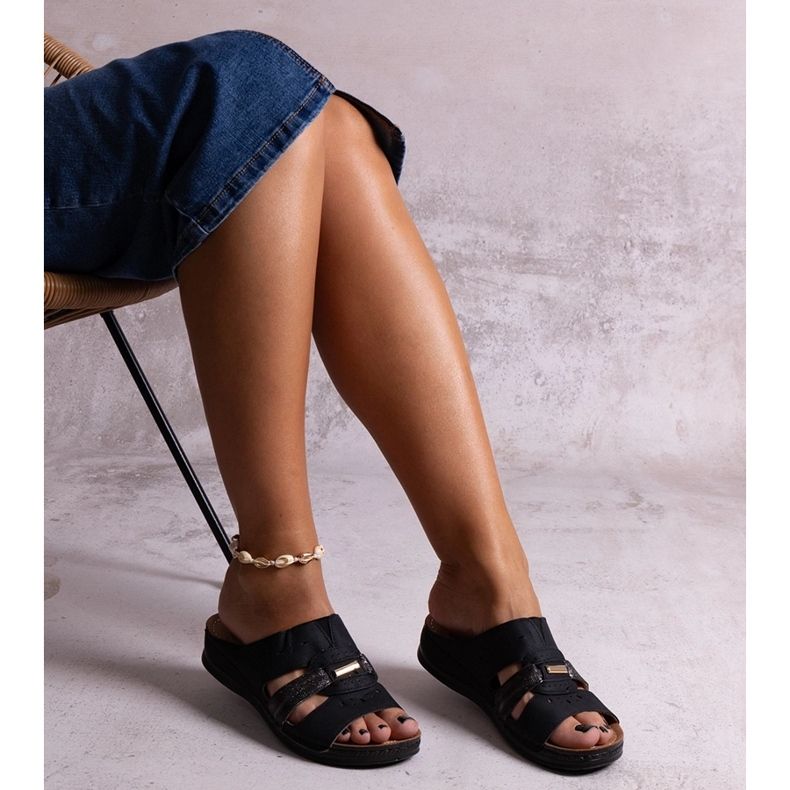 Schwarze klassische Karime-Flip-Flops 1