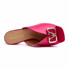 Leder elegante Frauen Heels Laura Messi 2771 Fuchsia rosa 3