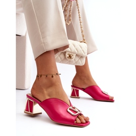Leder elegante Frauen Heels Laura Messi 2771 Fuchsia rosa 1