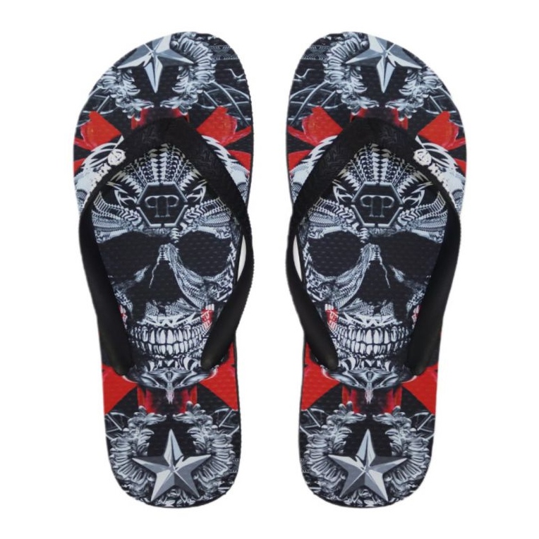 Pliant Philipp Plein IMPS900 Herren-Flip-Flops schwarz 2