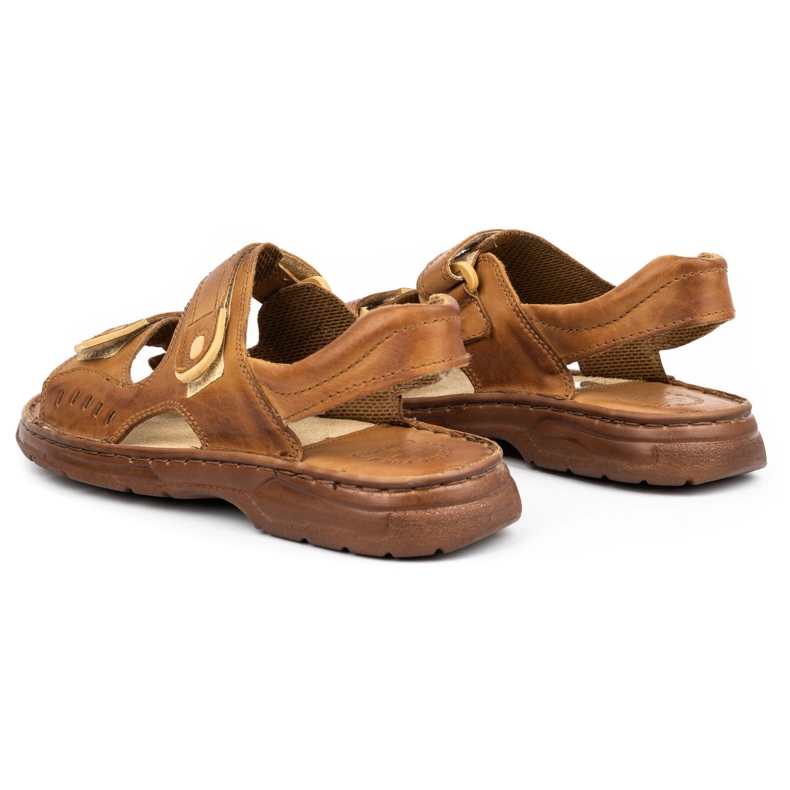 ŁUKPOL Herren-Ledersandalen mit Klettverschluss 812 braun 3
