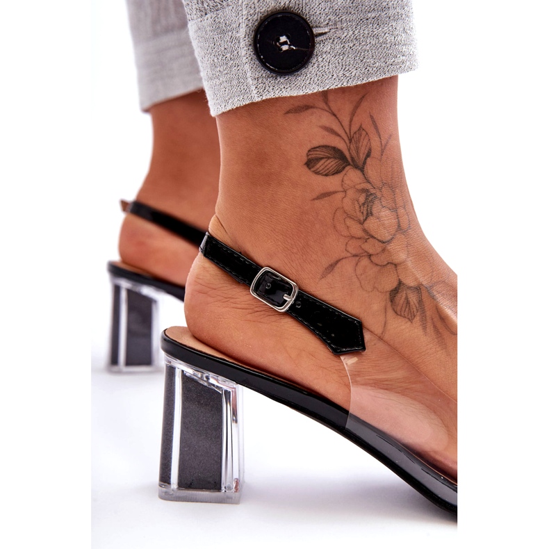 Transparente Sandaletten mit Verzierungen S.Barski MR1037-43 schwarz 3