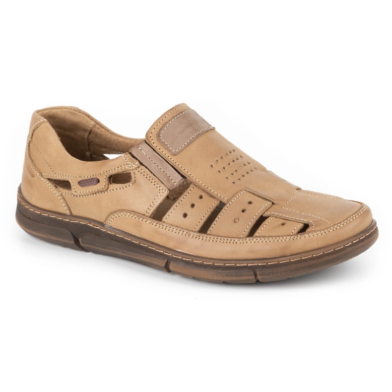 Olivier Herrenschuhe, Leder durchbrochen 601 für Sommerbeige 2