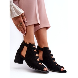 Damen-Sandalen aus Wildleder mit hohem Absatz Maciejka 06456-01 Schwarz 7