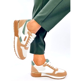 Damen-Sportsneaker, weiß und beige 4