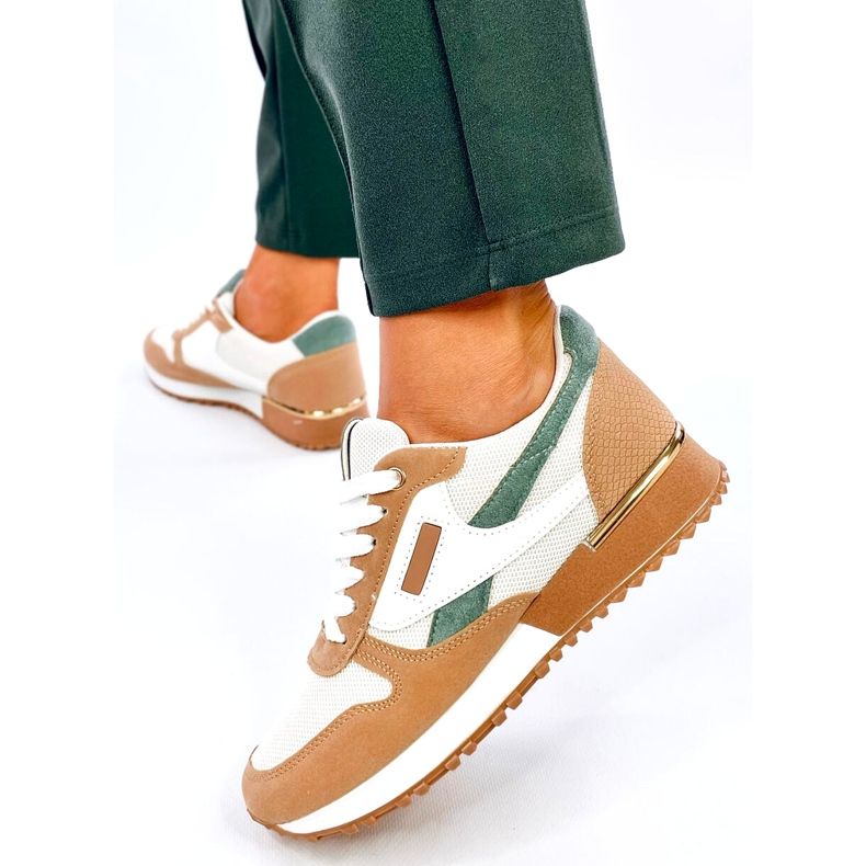 Damen-Sportsneaker, weiß und beige 3