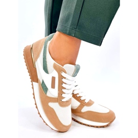 Damen-Sportsneaker, weiß und beige 2