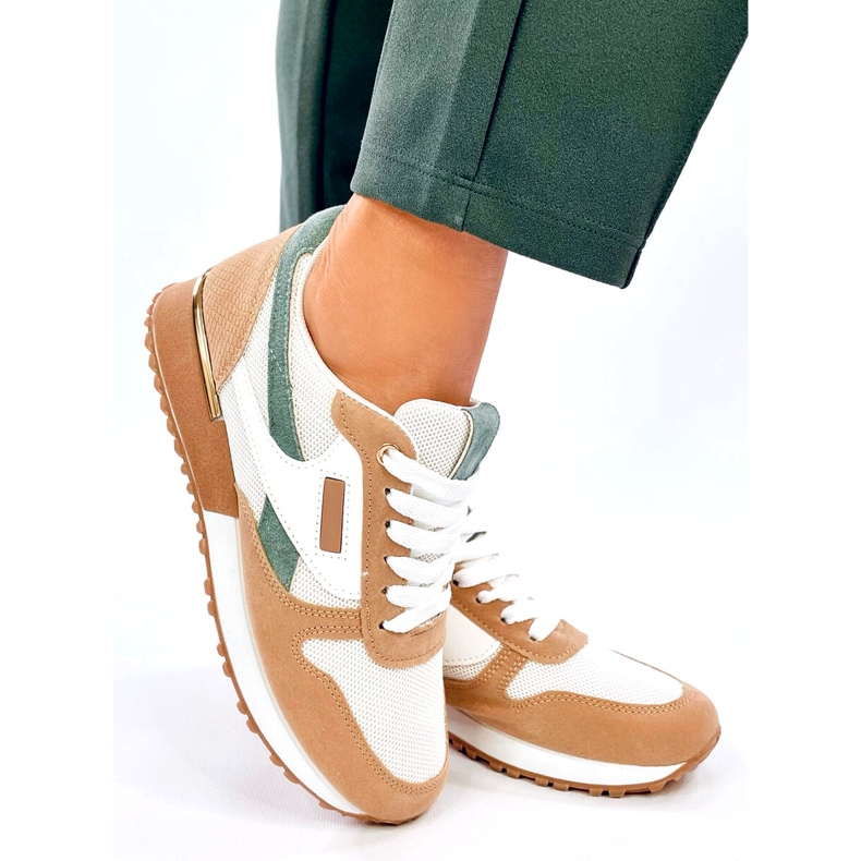 Damen-Sportsneaker, weiß und beige 2