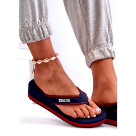 Damen-Flip-Flops mit Keilabsatz Big Star NN274A725 Marineblau 5