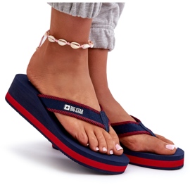 Damen-Flip-Flops mit Keilabsatz Big Star NN274A725 Marineblau 6